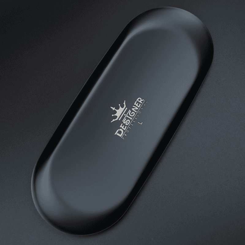 Лоток Designer для инструментов, металлический, овальный, черный, L (30 х 12,4 см)