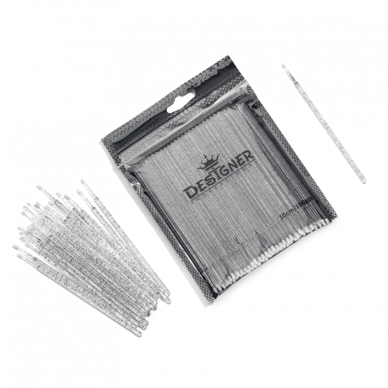 Пластиковые микробраши Designer, черные, 10 см, 100 шт