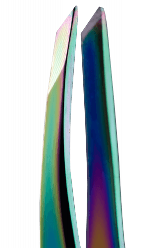 Пинцет ZOLA для бровей профессиональный, RAINBOW (скошенный)