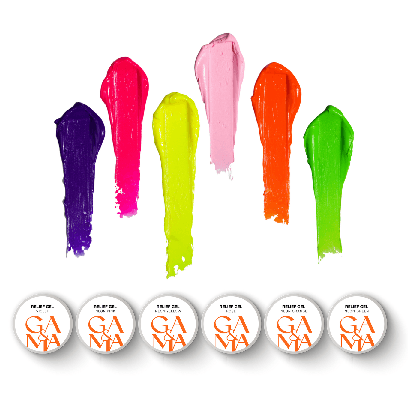 Рельеф гель GA&MA Relief Gel, Neon Orange, 5 г — 4
