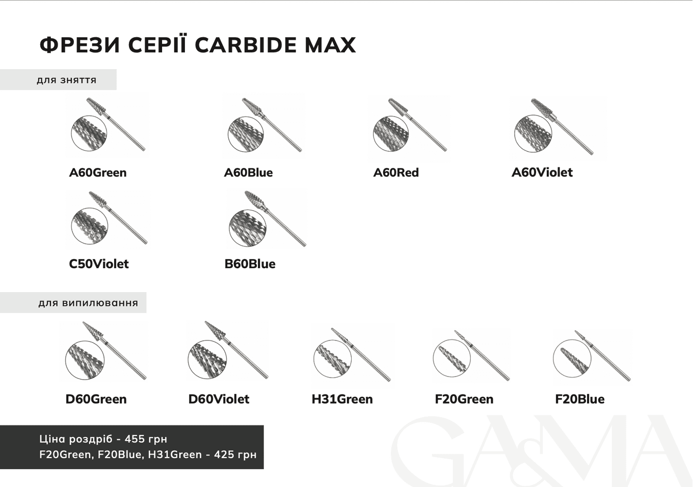 Фреза твердосплавная для выпиливания GA&MA Cutter for cutting CARBIDE MAX (F20Blue) — 2