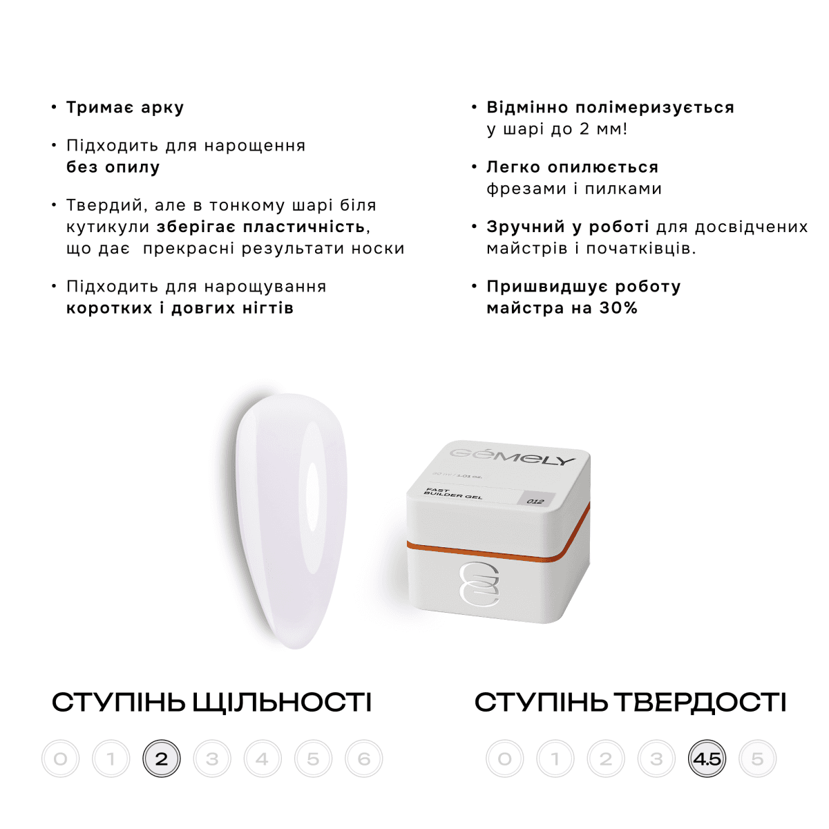 Гель Gemely Fast Builder gel №012, 15 мл — 2