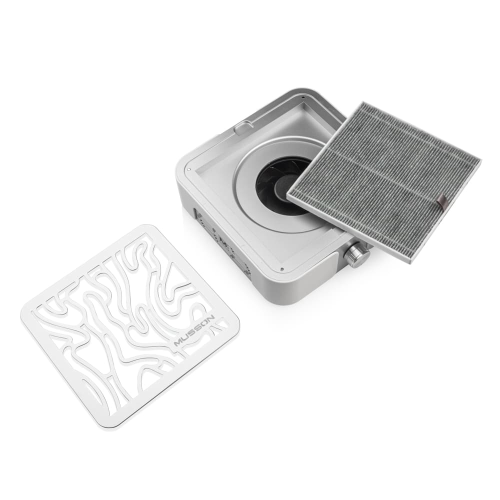 Вытяжка для маникюра и педикюра MUSSON X2 Silver на 72W — 2