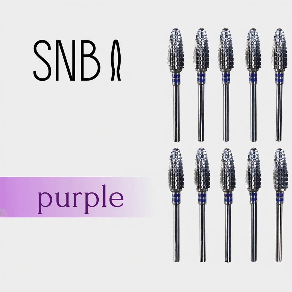 Фреза твердосплавная STRONG NAIL BITS кукуруза фиолетовая реверсивная 0,60 см SET 10 шт