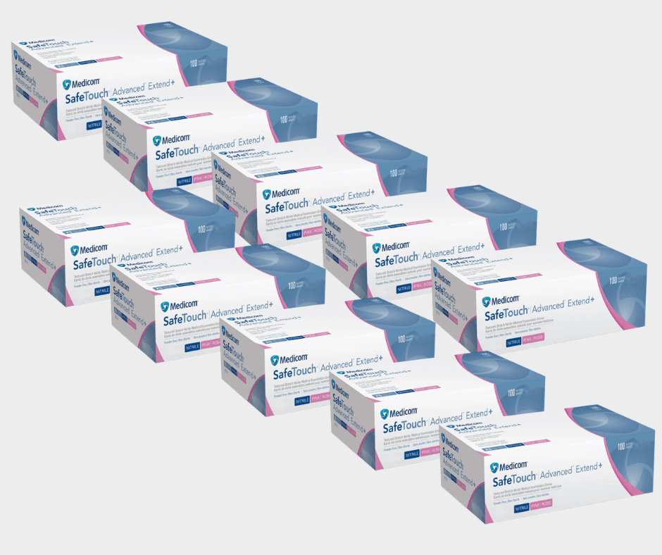 Перчатки нитриловые Medicom Pink M (розовые), 10 упаковок