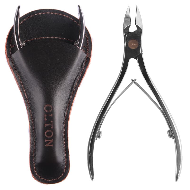 Кусачки для ногтей Olton размер XXXL-R+чехол (кожа)