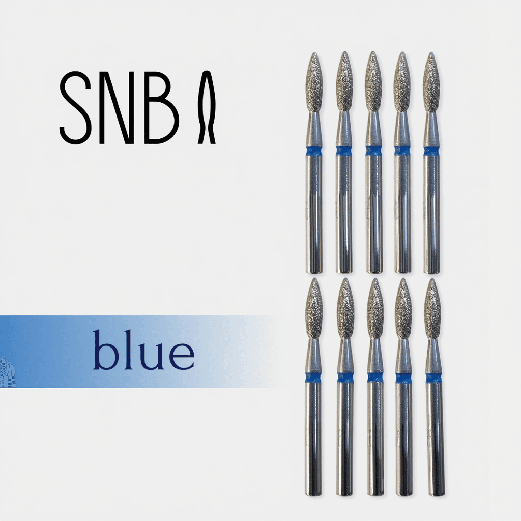Фреза алмазная STRONG NAIL BITS. EU "пламя безопасное" синяя 0,23 см SET 10 шт