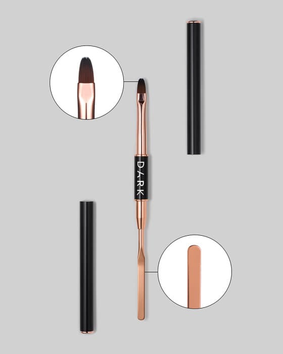 DARK Кисть двухсторонняя черная (шпатель + заокругленный гель 9 мм)