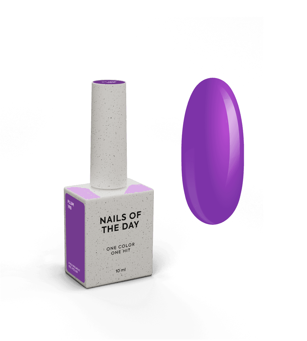 гель-лак NAILSOFTHEDAY Plum-198 — сливово-фіолетовий, 10 мл