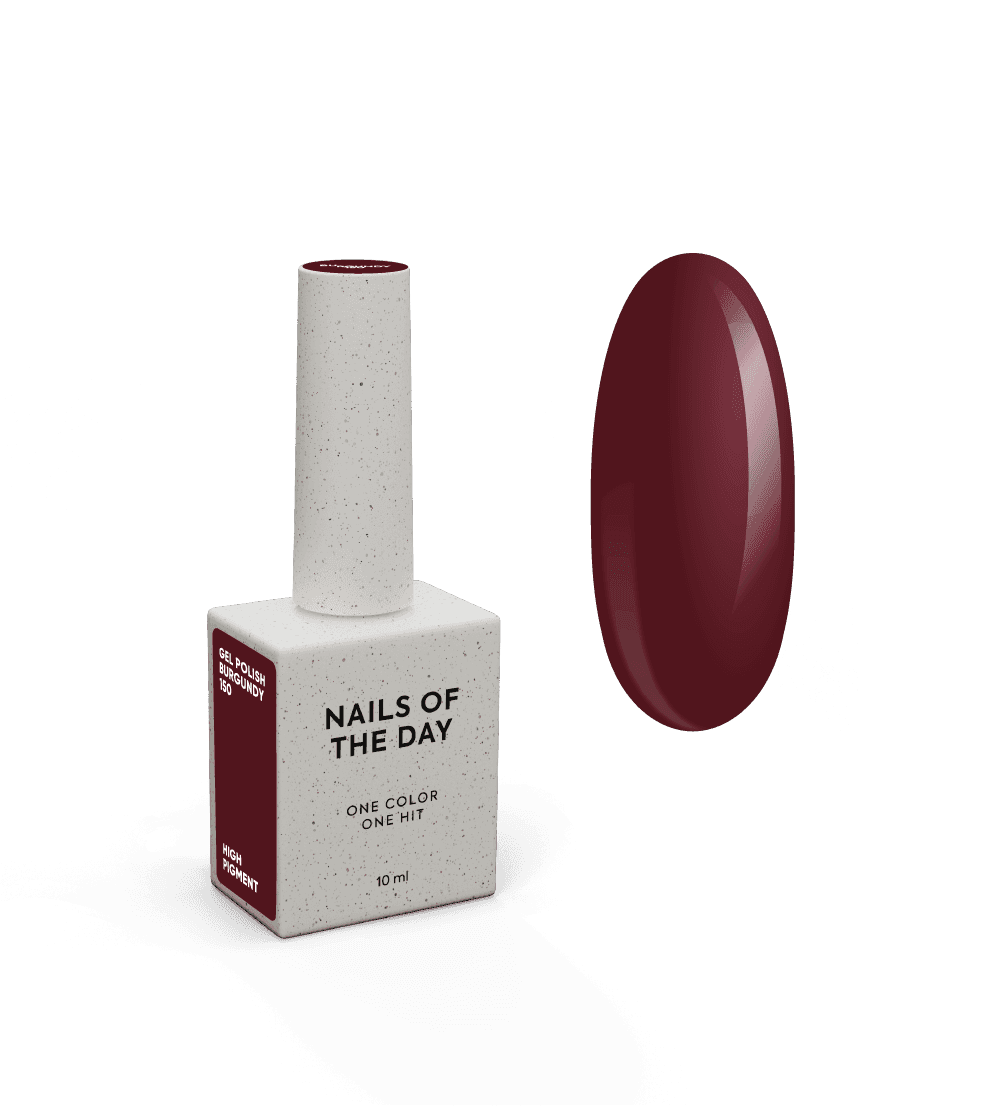 гель лак NAILSOFTHEDAY №150 Burgundy — темно-бордовий, 10 мл