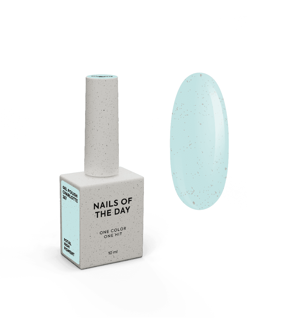 Гель-лак NAILSOFTHEDAY Let's special Charlotte - 267, 10 мл  - м'ятно-блакитний із золотою поталлю