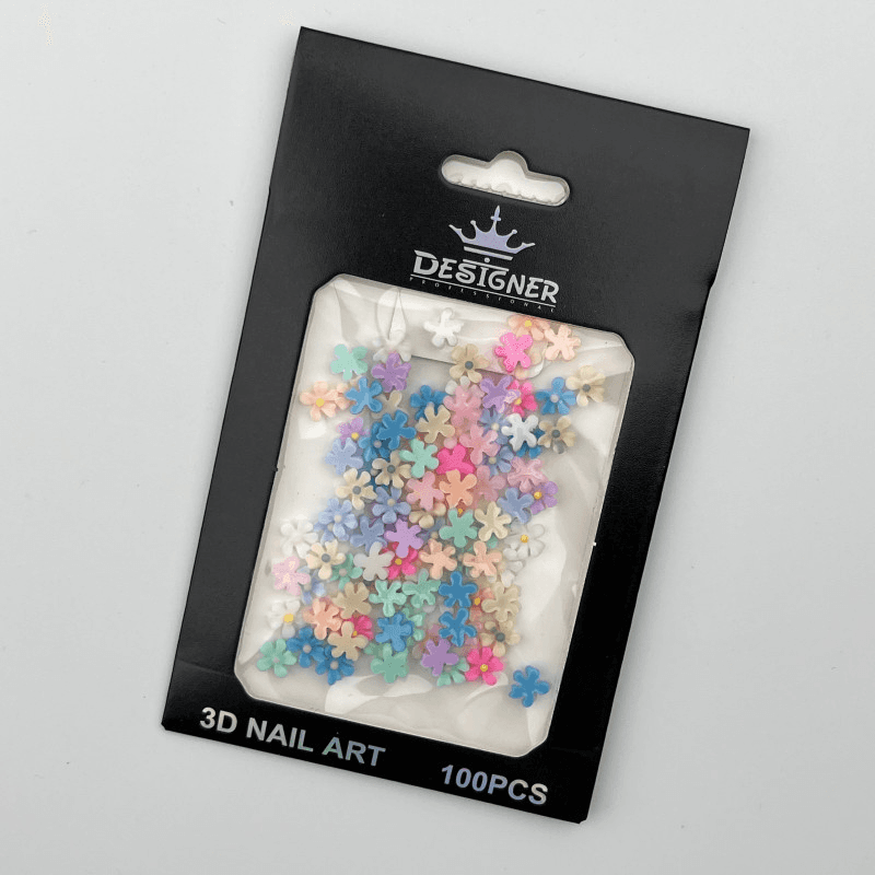 3D декор Designer для об'ємного дизайну "Квіточки", різнокольорові, 100 шт