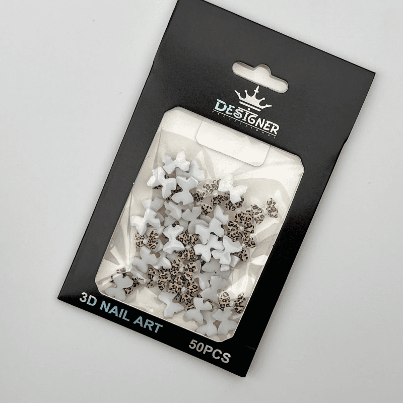 3D декор Designer для об'ємного дизайну "Леопардові бантики", 50 шт.