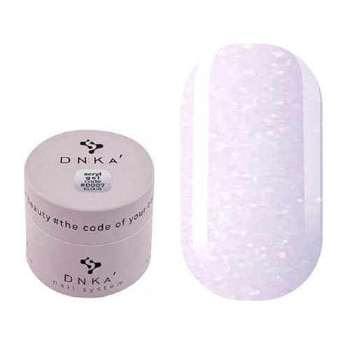Акрил-гель DNKa №7 Elixir рожевий з шиммером, 30 ml