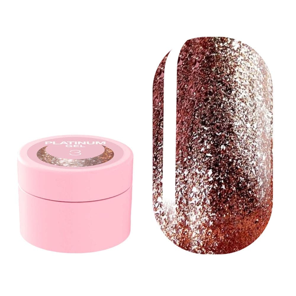 Блискітки для нігтів LUNA Platinum Gel №3, 5 мл — фото 1