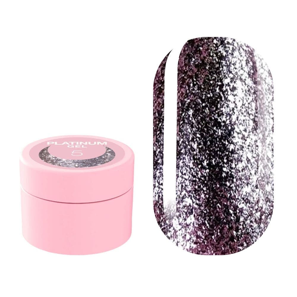 Блискітки для нігтів LUNA Platinum Gel №5, 5 мл