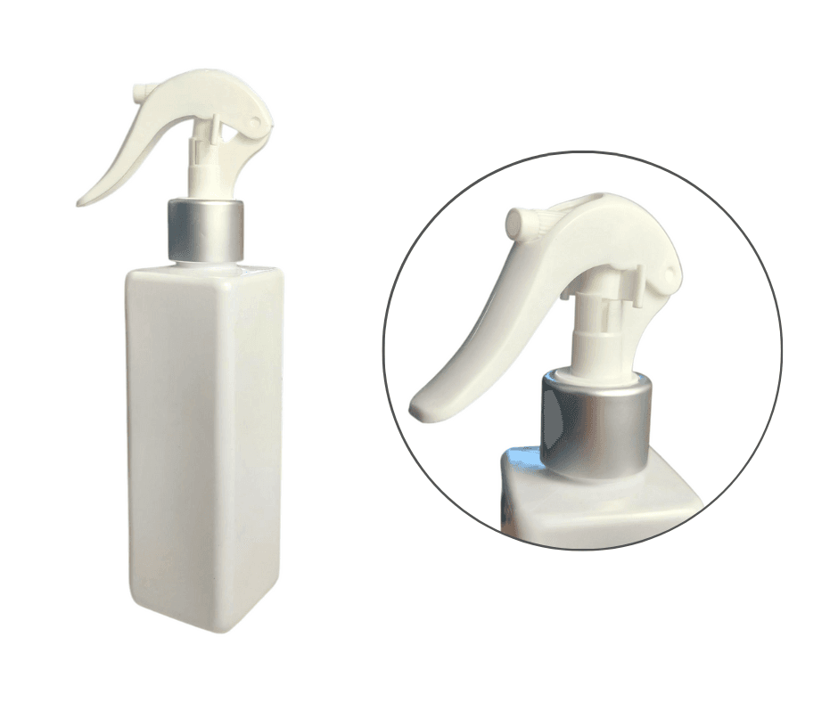 Пляшка порожня квадратна Боді біла з тригером, 250 мл — фото 1