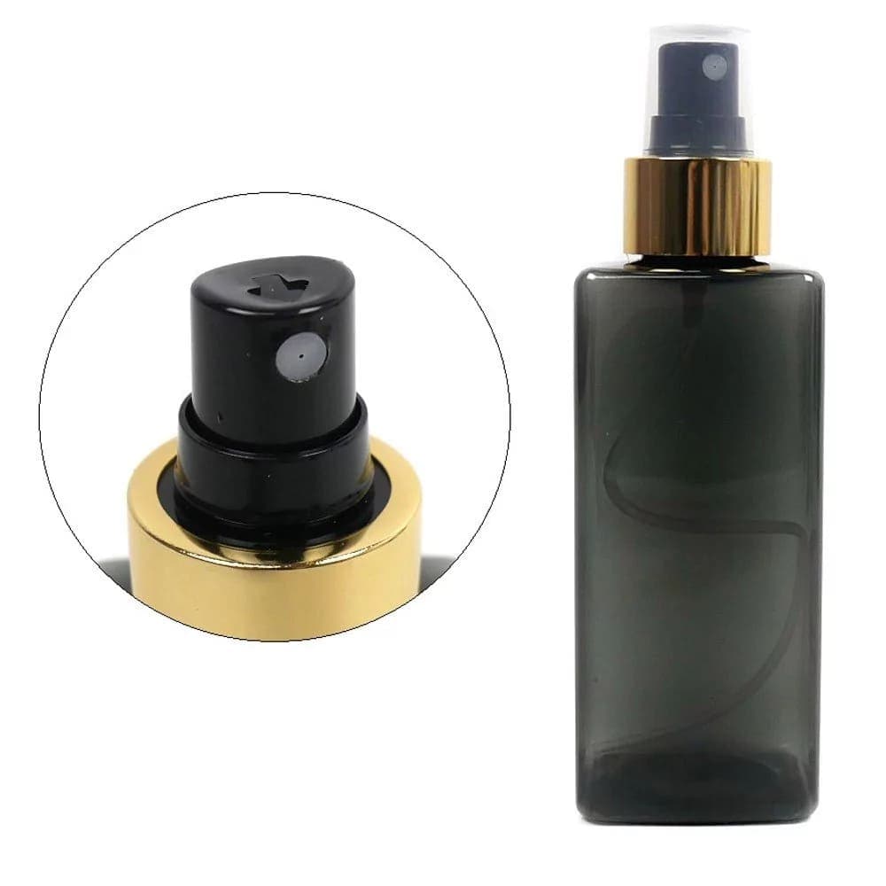 Пляшка порожня квадратна Боді чорна з розпилювачем, 250 мл — фото 1