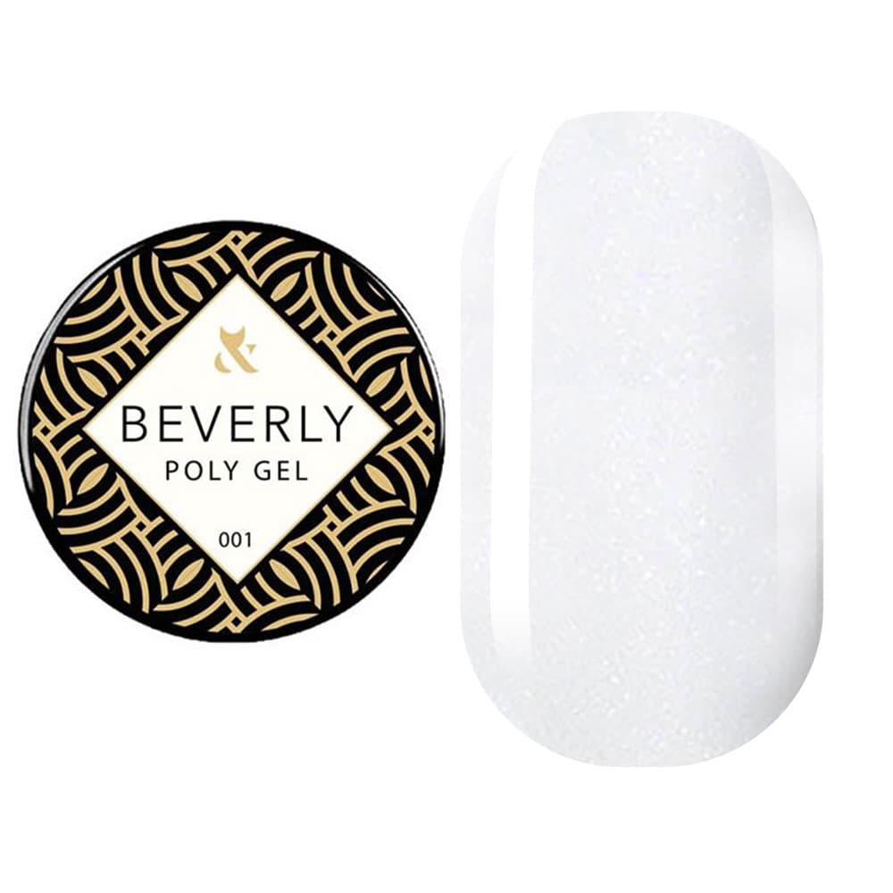 F.O.X PolyGel Beverly №001, молочний з мікроблиском 30 мл — фото 1