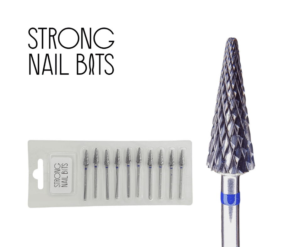 Фреза твердосплавна STRONG NAIL BITS конус синій 0,5 см SET 10 шт — фото 1