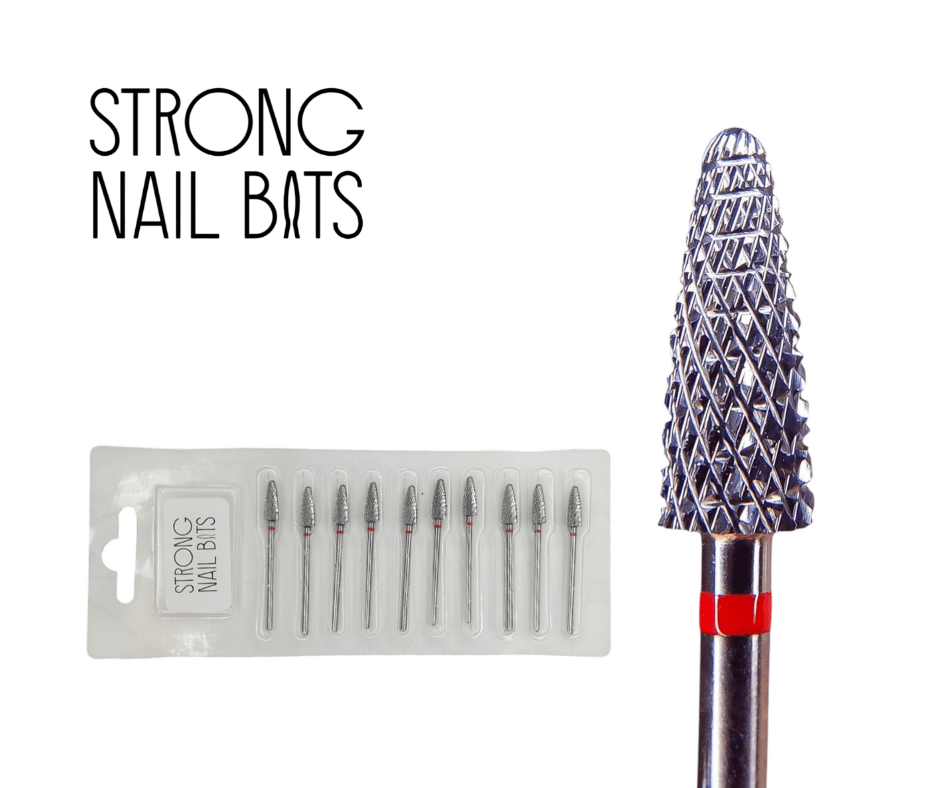 Фреза твердосплавна STRONG NAIL BITS кукурудза червона 0,49 см SET 10 шт — фото 1