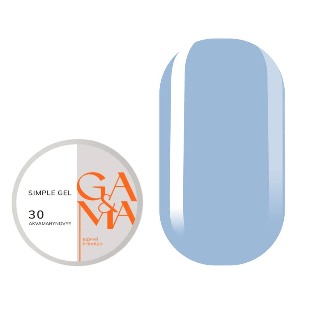 Гель Ga&Ma Simple gel №30 аквамариновий, 15 мл — фото 1