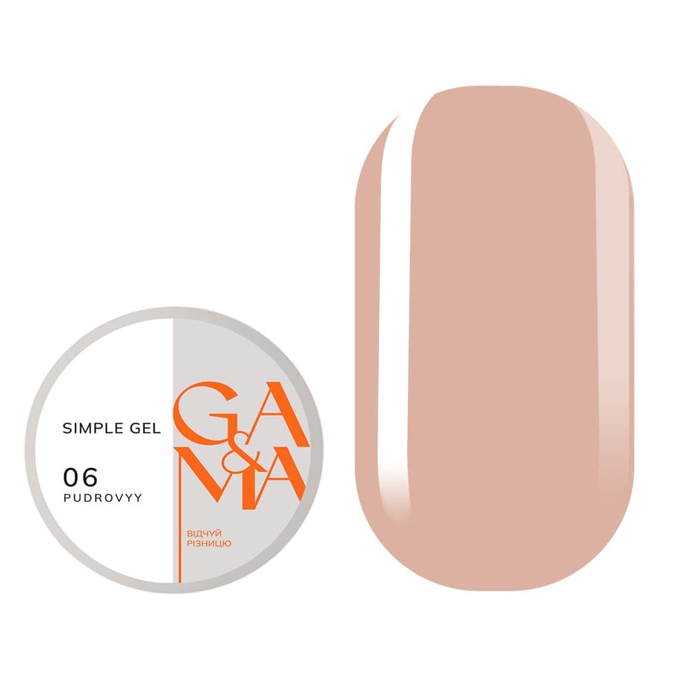 Гель Ga&Ma Simple gel №6 Pudrovyy, 15 мл — фото 1