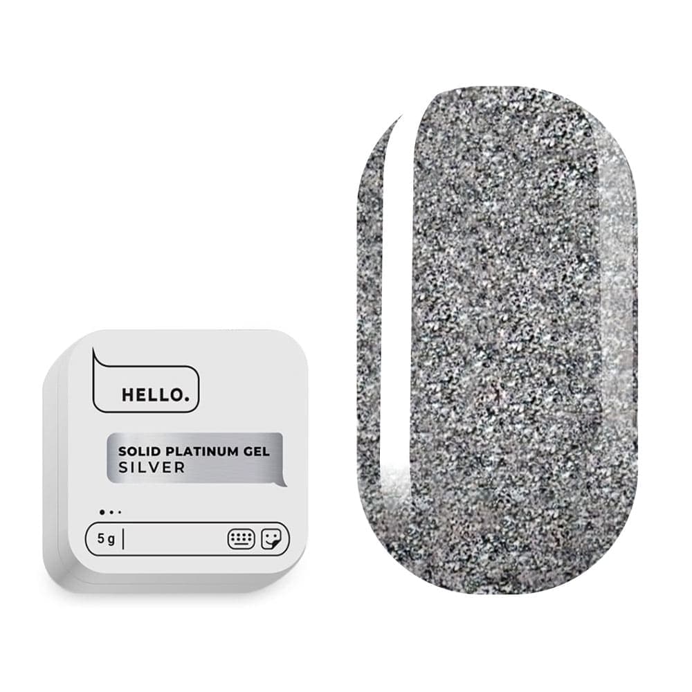 Гель-фарба HELLO Solid platinum gel Silver, 5 г — фото 1