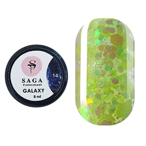 Гель Saga Professional Galaxy Glitter №14, 8 мл — фото 1