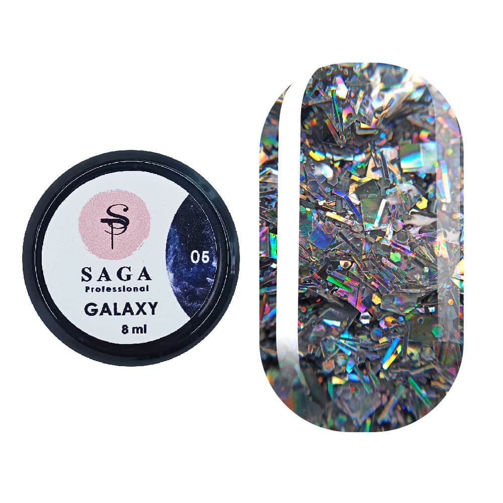 Гель Saga Professional Galaxy Glitter №5, 8 мл — фото 1