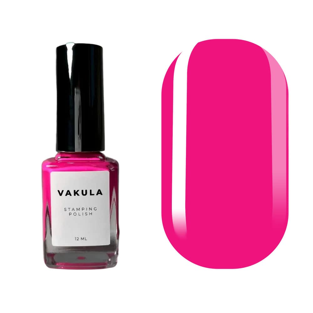 Лак для стемпінгу VAKULA №12, рожевий, 12 мл