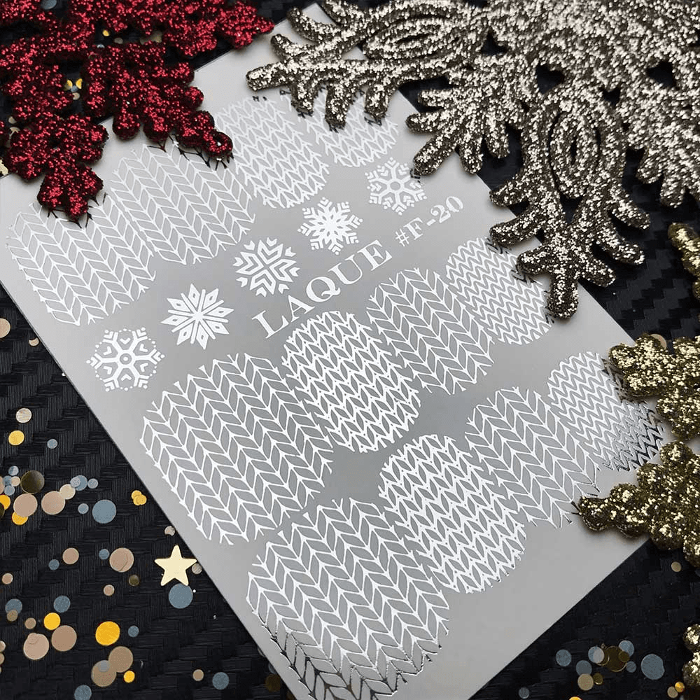 LAQUE фольгований слайдер дизайн для нігтів F-20 (білий)