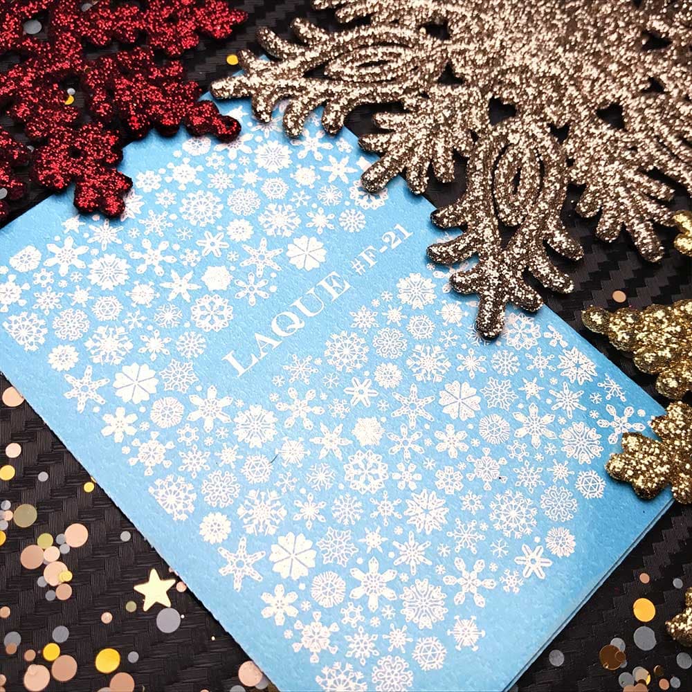 LAQUE фольгований слайдер дизайн для нігтів F-21 (білий)