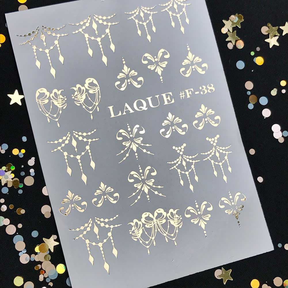LAQUE фольгований слайдер дизайн для нігтів F-38 (золото)