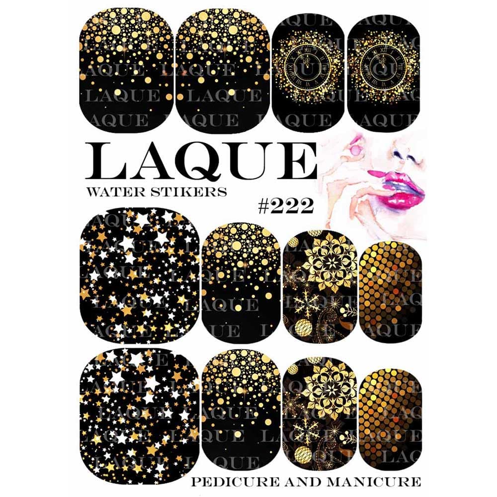 LAQUE слайдер дизайн для нігтів №222 (золотий блиск)