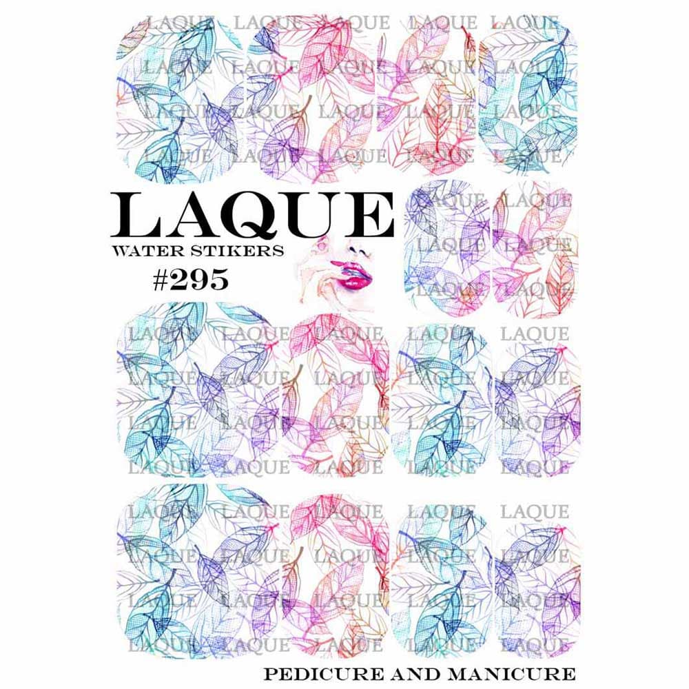 LAQUE слайдер дизайн для нігтів №295 (кольорові листочки) — фото 1