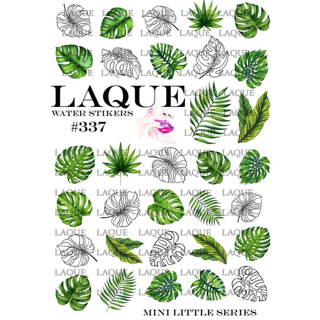 LAQUE слайдер дизайн для нігтів №337 (листочки зелені)