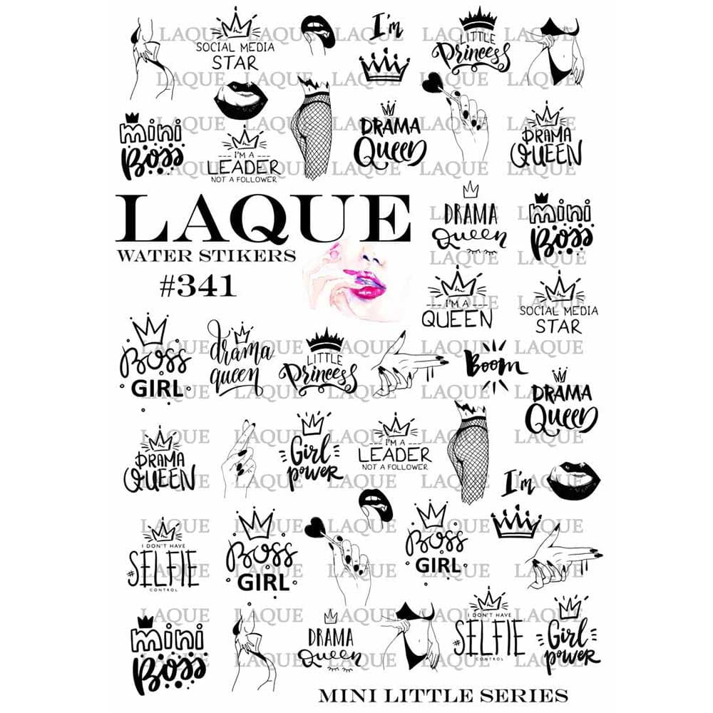 LAQUE слайдер дизайн для нігтів №341 (написи)
