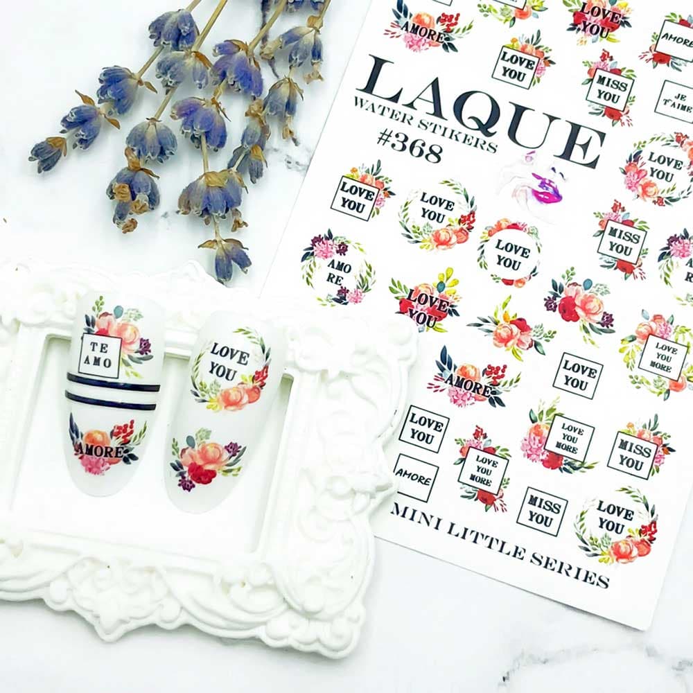 LAQUE слайдер дизайн для нігтів №368 (квіти, кохання)