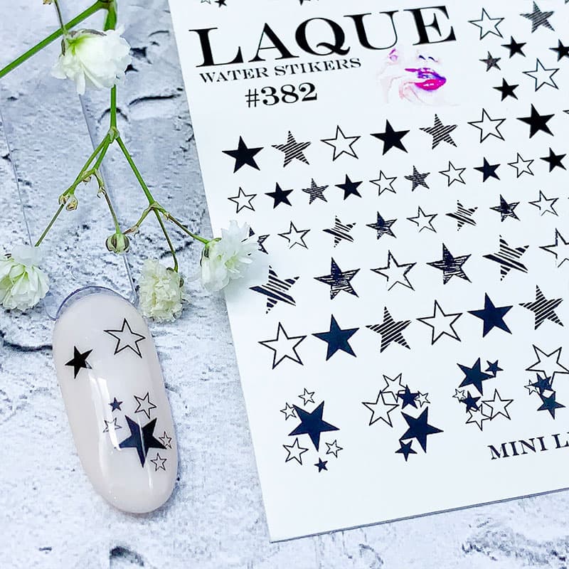 LAQUE слайдер дизайн для нігтів №382 (зірки) — фото 1