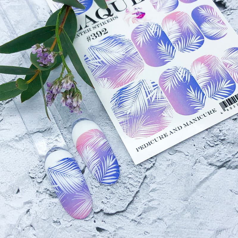 LAQUE слайдер дизайн для нігтів №392 (перо на градієнті) — фото 1