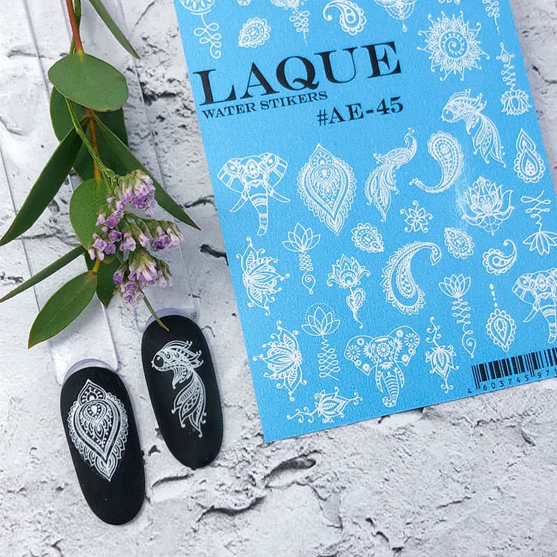 LAQUE слайдер дизайн для нігтів AE-45 (білий)