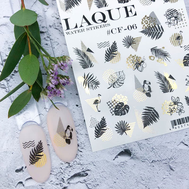 LAQUE слайдер дизайн для нігтів CF-06 (золотий)