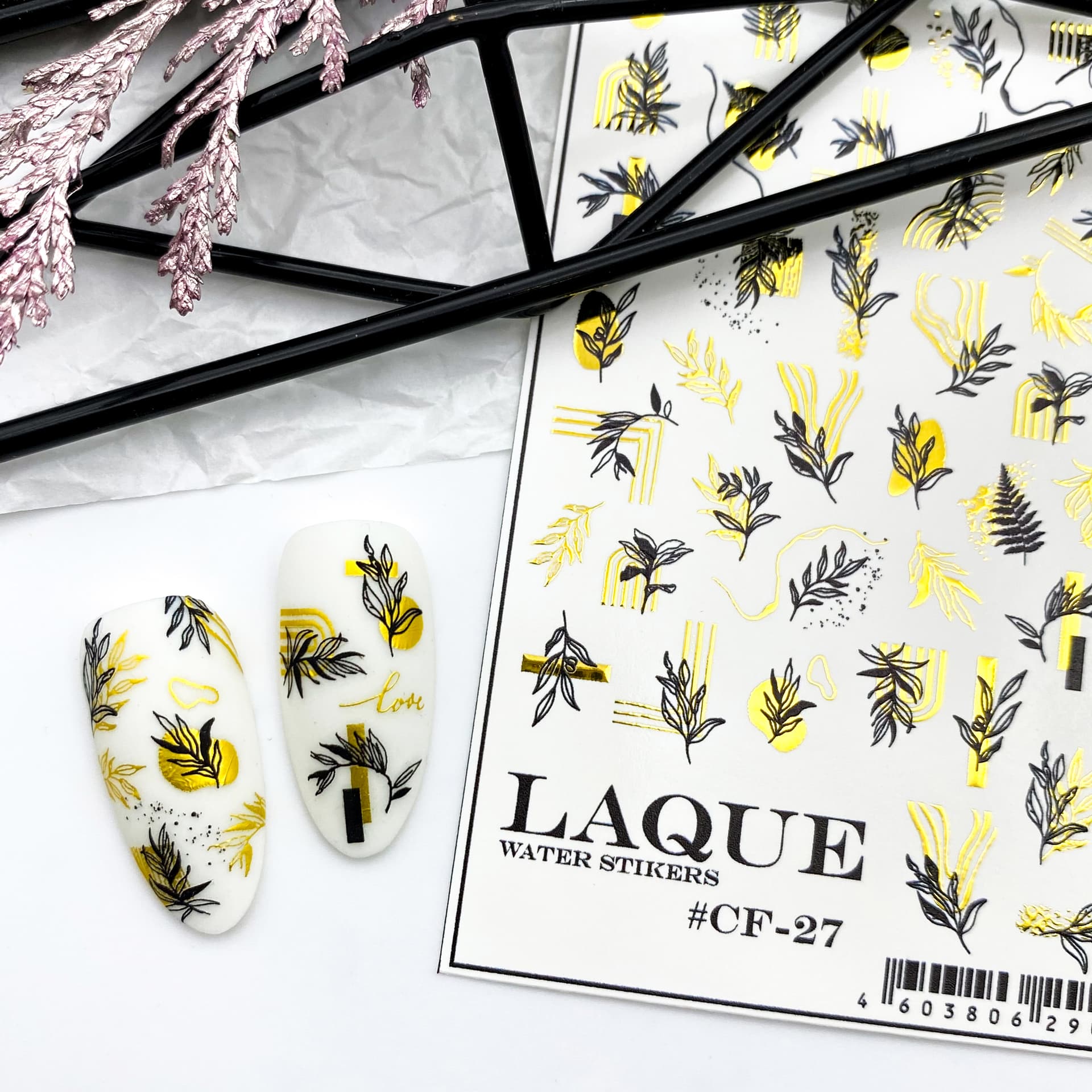 LAQUE слайдер-дизайн для нігтів CF-27 золото