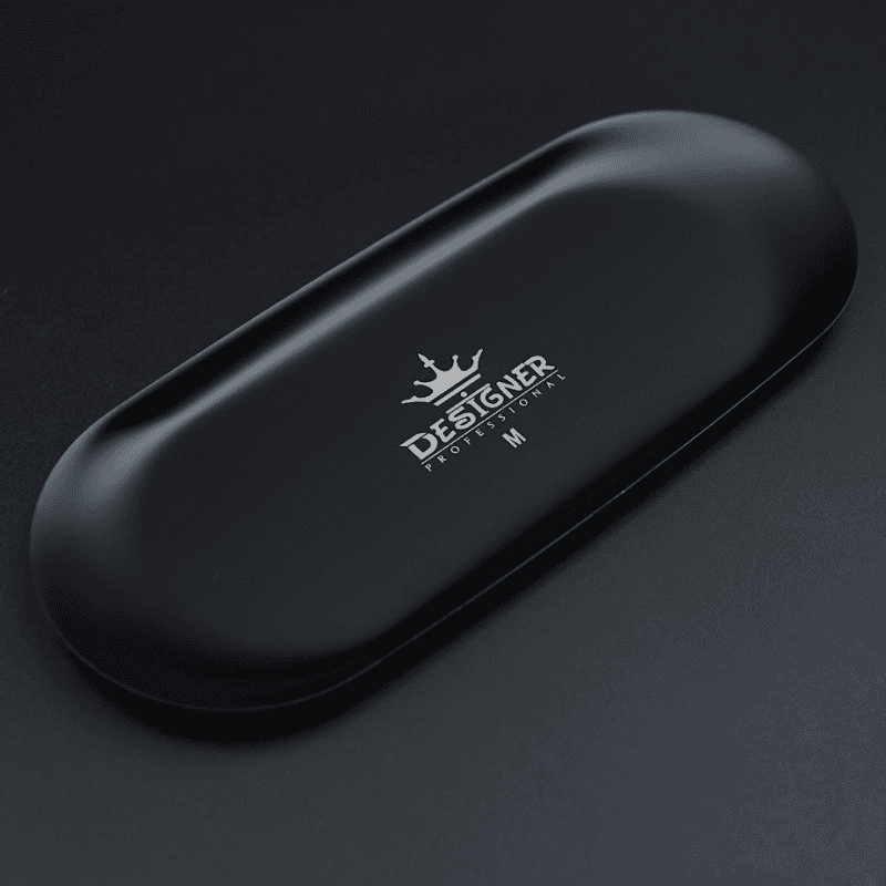 Лоток Designer для інструментів, металевий, овальний, чорний, M (23 х 9,8 см)