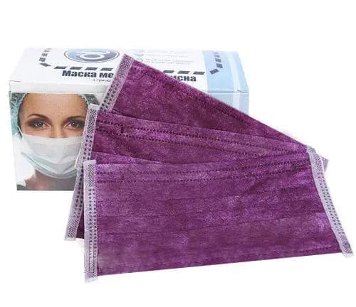 Маска Meditex для майстра манікюру фіолетова, 50 шт.