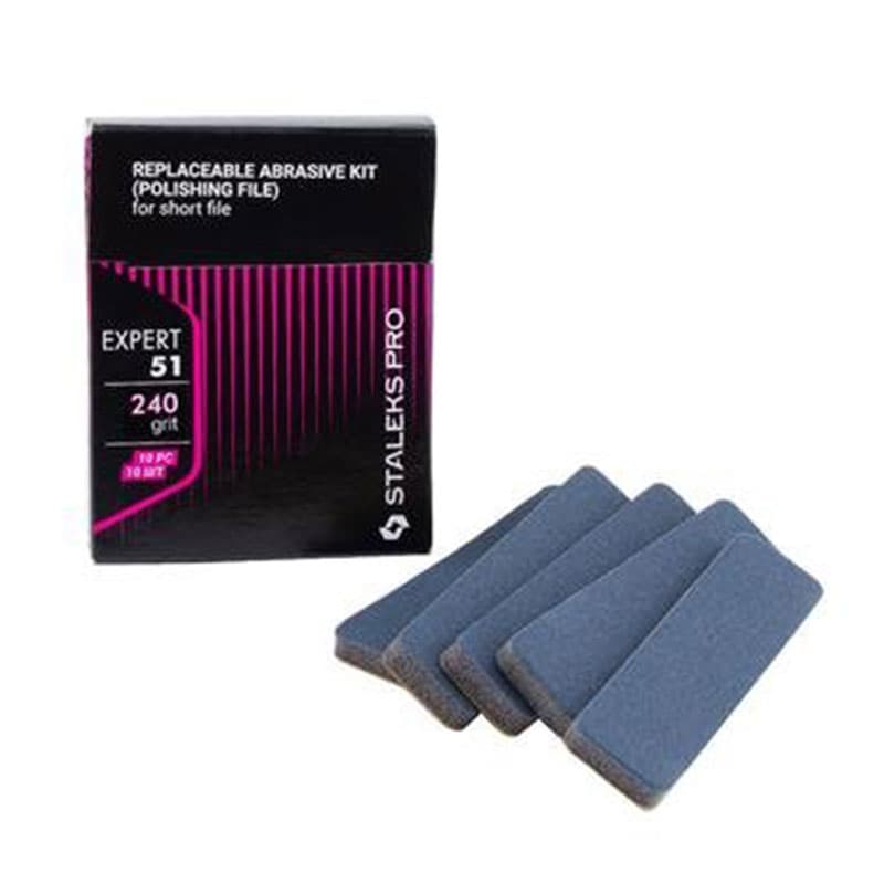 Набір змінних файлів для пилки короткі Staleks Expert 51, 240 гріт, на пінній основі, 10 шт