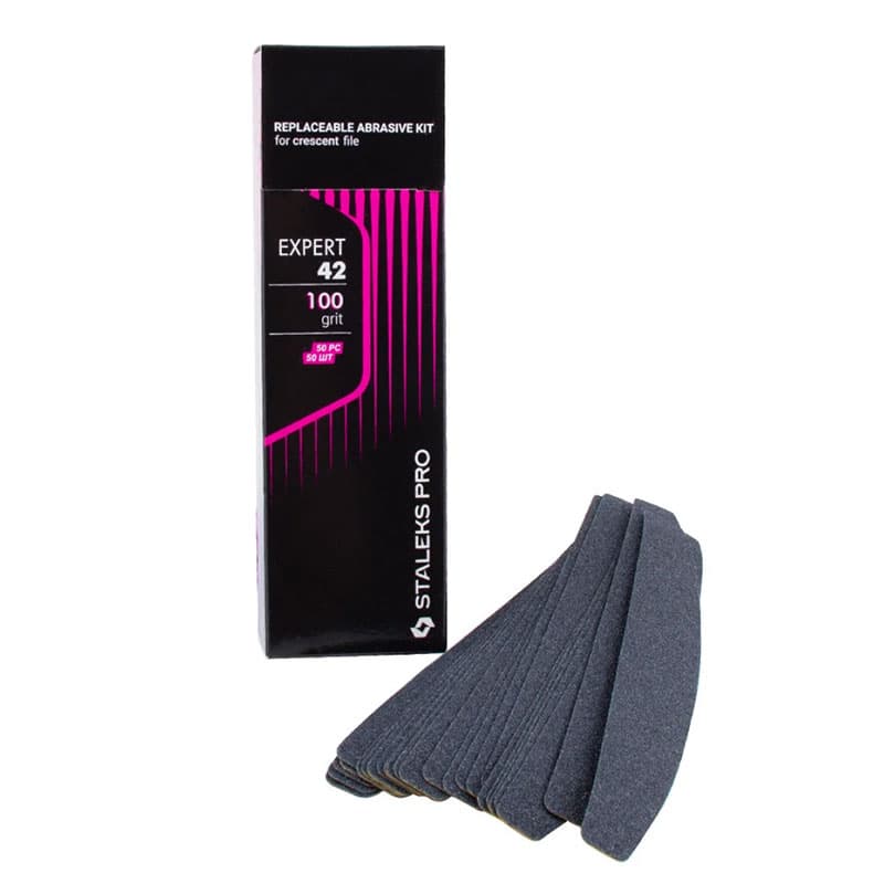 Набір змінних файлів для пилки півмісяць Staleks Expert 42, 100 гріт, 50 шт