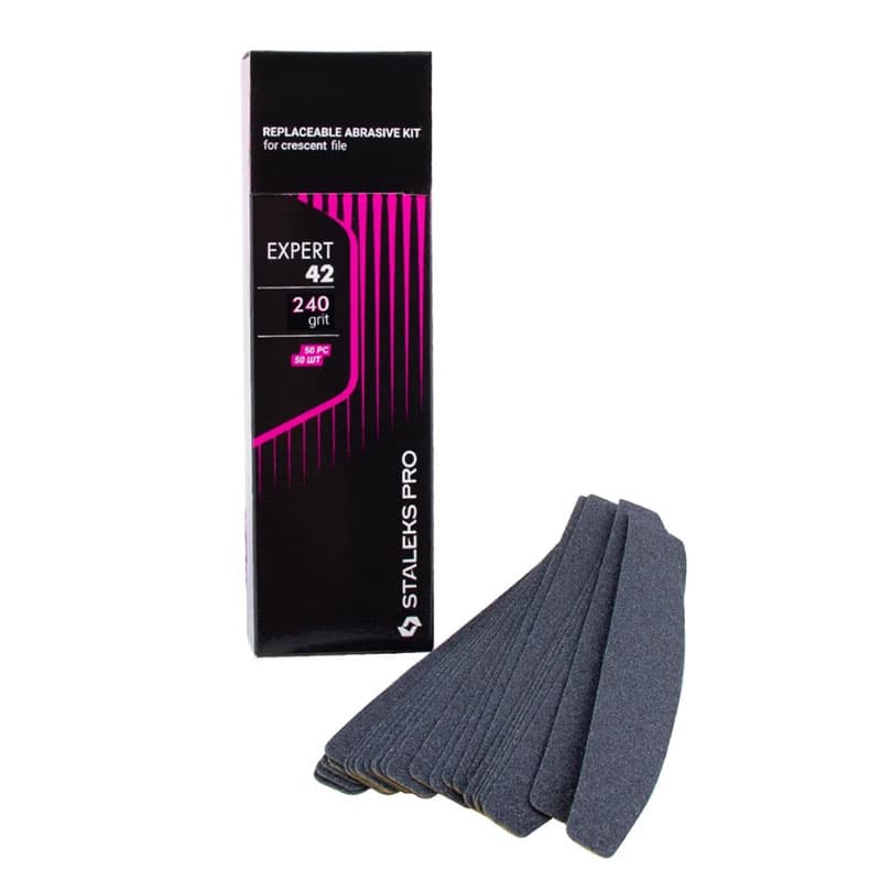 Набір змінних файлів для пилки півмісяць Staleks Expert 42, 240 гріт, 50 шт