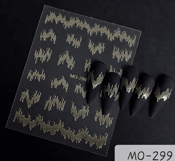 Наліпки на липкій основі, смужки, золото — фото 1